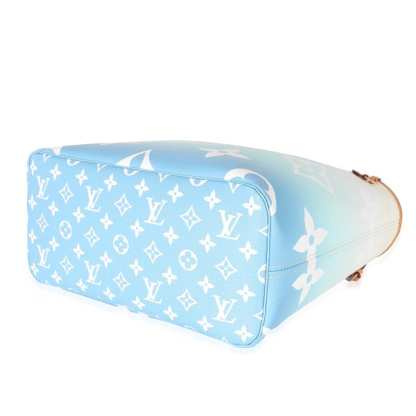 133589 box Louis Vuitton Blue White Giant Monogram Canvas By The Pool Neverfull MM