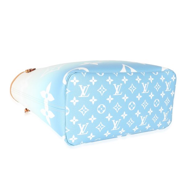 133589 clasp Louis Vuitton Blue White Giant Monogram Canvas By The Pool Neverfull MM