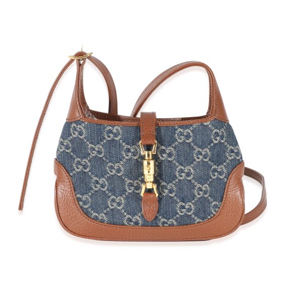 133612 fv Gucci Blue Denim Mini Jackie 1961 Shoulder Bag