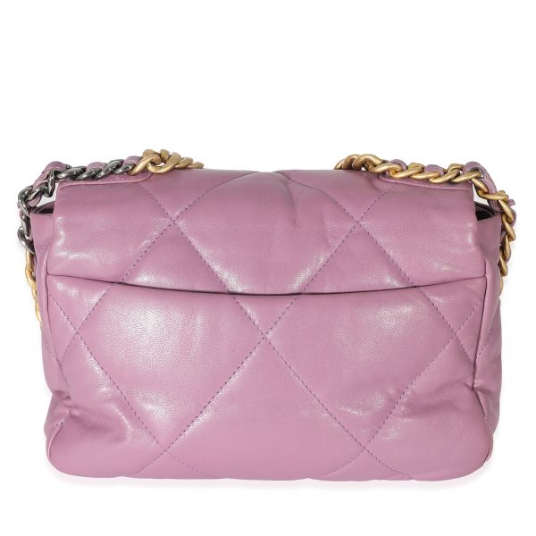 133633 av 336c6846 2dab 4dda bb4e af27b2774d5c Chanel Purple Shiny Lambskin Chanel 19 Bag