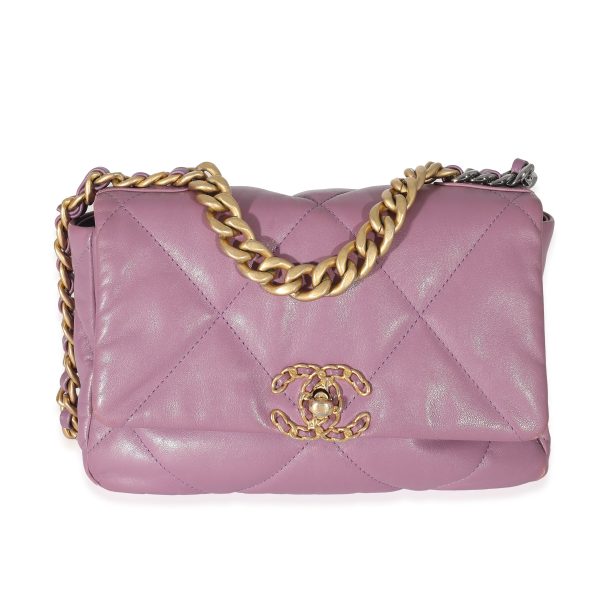 133633 fv 8a351c5e 86aa 45ee 95fa 06289f7b123c Chanel Purple Shiny Lambskin Chanel 19 Bag