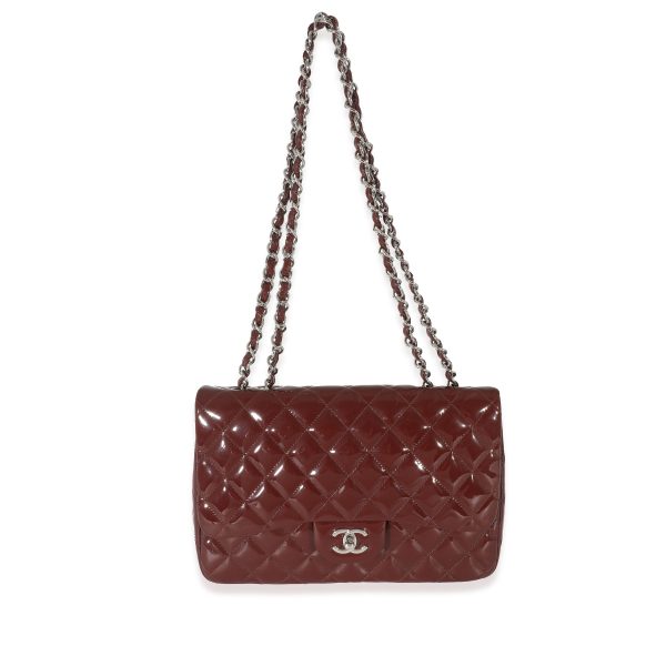 133693 ad1 Chanel Burgundy Patent Jumbo Single Flap Bag