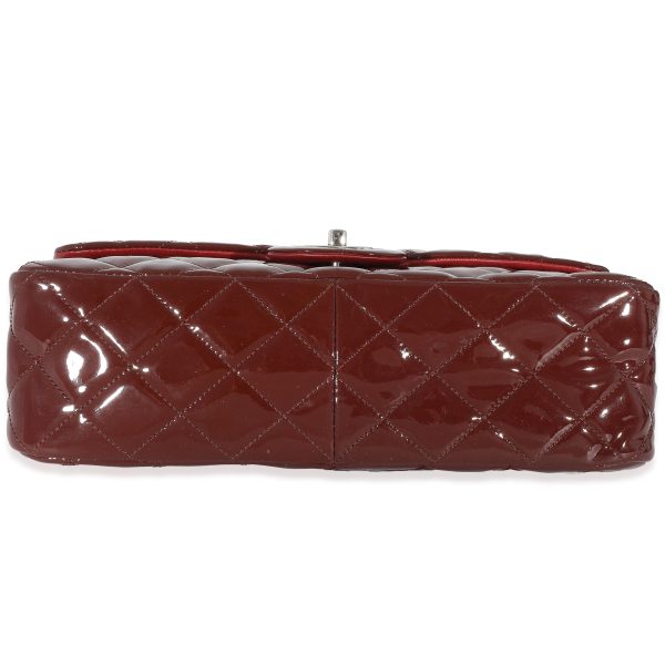 133693 box Chanel Burgundy Patent Jumbo Single Flap Bag