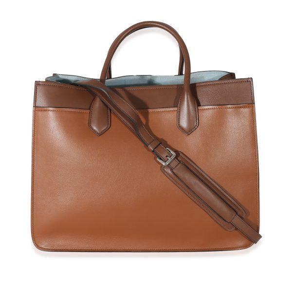 133763 pv d03c5289 c04d 4dbf 9af3 9d0dc183efbf Prada Brown Soft Calfskin City Large Etiquette Tote