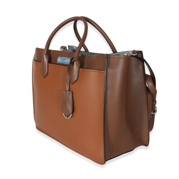 133763 sv 5b7e4c1a 839e 451b 8bb5 444630f5d4bf Prada Brown Soft Calfskin City Large Etiquette Tote