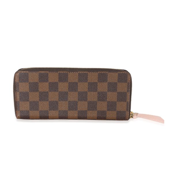 133853 fv Louis Vuitton Damier Ebene Canvas Clemence Wallet