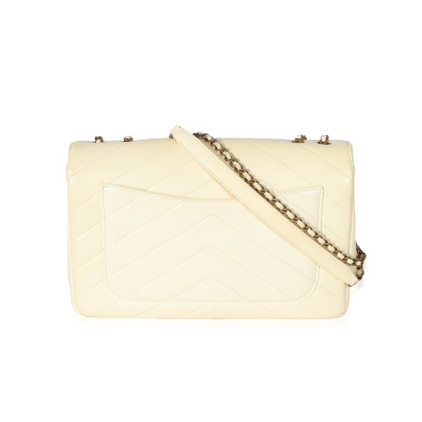 133869 pv d53a7368 3e97 4ad6 92da 500584ca5dfc Chanel Cream Chevron Lambskin Coco Envelope Flap Bag