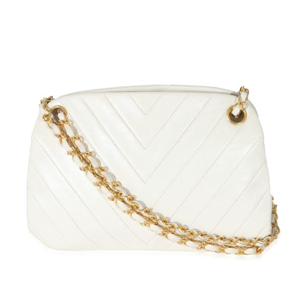 133878 pv 0026d2e4 6a64 44ec b19d 464c1522bbfb Chanel Vintage White Chevron Lambskin Kisslock Purse