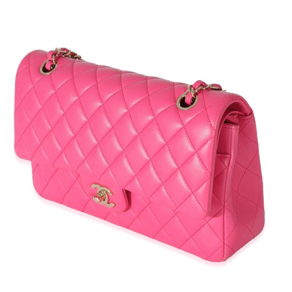 133879 sv 2432d54a 032f 4cfb a13f c4d85a380a29 Chanel 16C Pink Quilted Lambskin Medium Classic Double Flap Bag