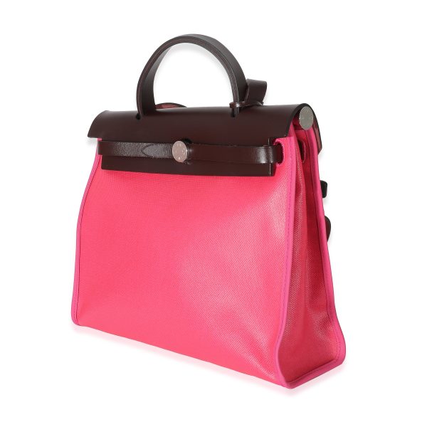 133886 sv Hermes Rouge Sellier Vache Hunter Rose Shocking Toile H Berline Herbag Zip 31