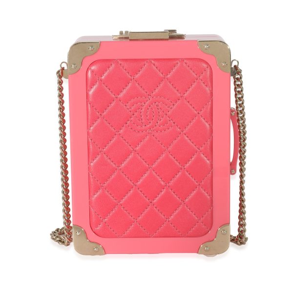 133892 fv 6c364bf3 6d43 4066 87fe 109ec92805f8 Chanel Pink Plexi Lambskin Evening In The Air CC Trolley Minaudière Clutch