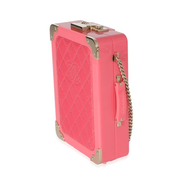 133892 sv 8d034217 b12f 42c2 b6cf c634fb50e1fa Chanel Pink Plexi Lambskin Evening In The Air CC Trolley Minaudière Clutch