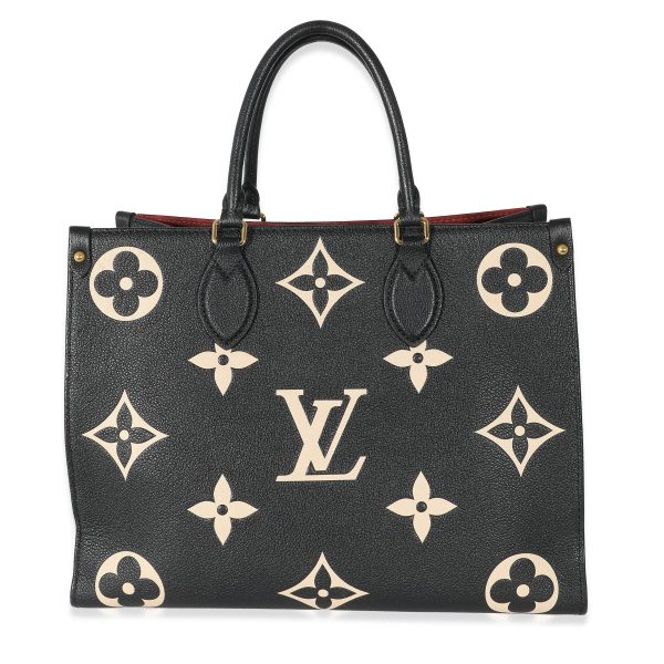 133902 pv 7821a1d6 17cb 4b7f 804f 1dd7b4fd639b Louis Vuitton Black Beige Monogram Giant Empreinte Onthego MM