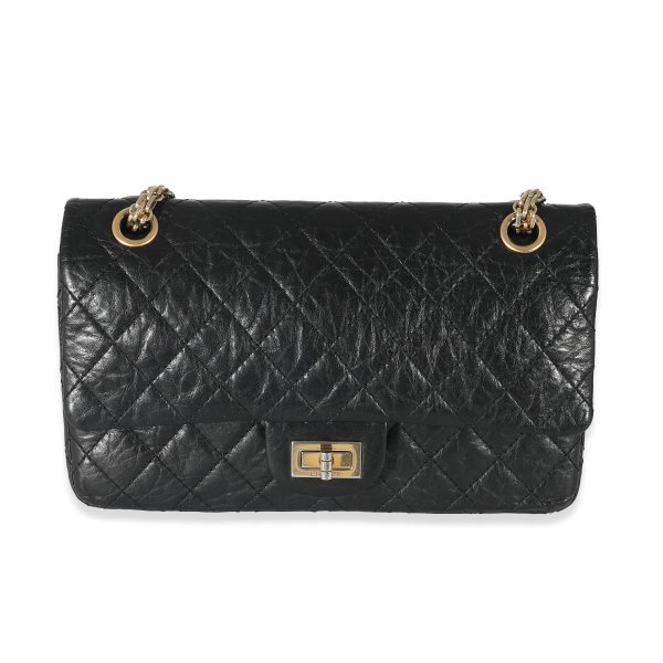 133924 fv db259ad3 232f 40ed bf33 04a4d7a9eba3 Chanel Black Aged Calfskin Quilted 255 Reissue 225 Flap Bag