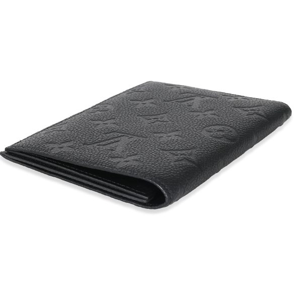 133944 box Louis Vuitton Black Monogram Empreinte Passport Cover