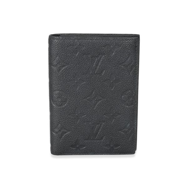 133944 fv Louis Vuitton Black Monogram Empreinte Passport Cover