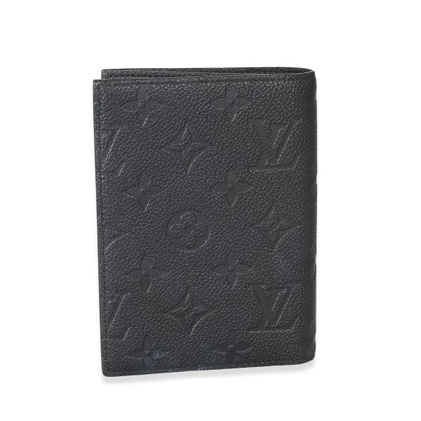 133944 pv Louis Vuitton Black Monogram Empreinte Passport Cover