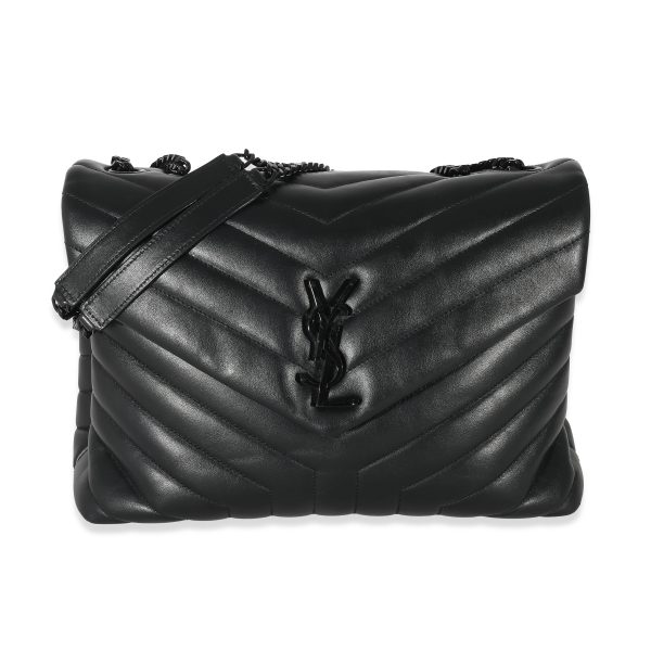 133953 fv Saint Laurent Black Leather Medium Loulou Bag