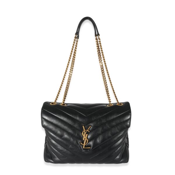 133954 bv Saint Laurent Black Leather Medium Loulou Bag