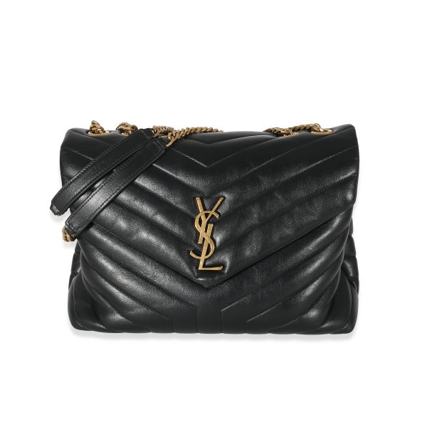 133954 fv Saint Laurent Black Leather Medium Loulou Bag