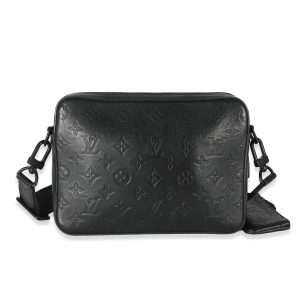 133959 fv bc011b42 ce9b 4135 bb2a 8610a37f918b LOEWE Puzzle Edge Leather Bag 2 Way Shoulder Bag Black