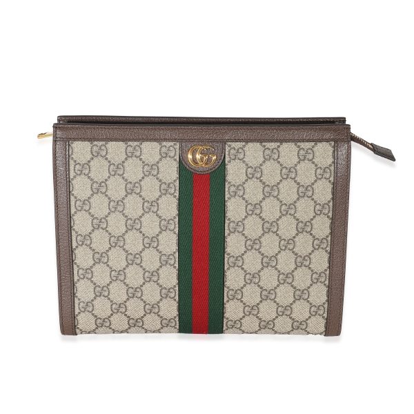 133960 fv Gucci Beige GG Supreme Web Ophidia Pouch