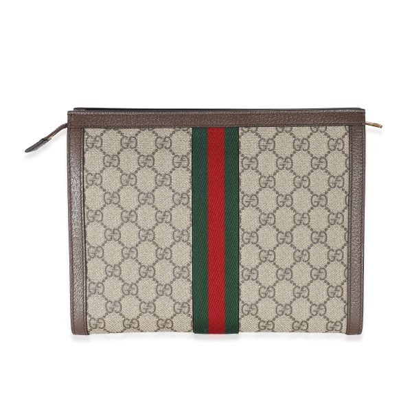 133960 pv Gucci Beige GG Supreme Web Ophidia Pouch