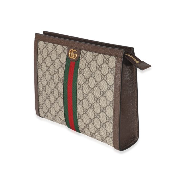 133960 sv Gucci Beige GG Supreme Web Ophidia Pouch