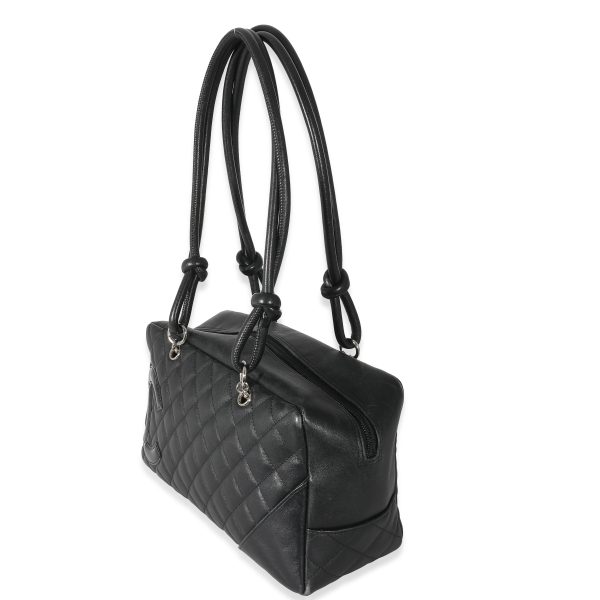 133966 sv 74136446 203a 4bc9 8b8c cea105ba823d Chanel Black Calfskin Medium Cambon Bowler Bag