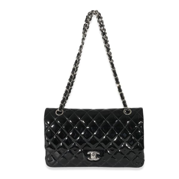 133982 bv 12599631 d14e 4bd0 9ad2 6f9501a3b217 Chanel Black Patent Medium Classic Double Flap Bag