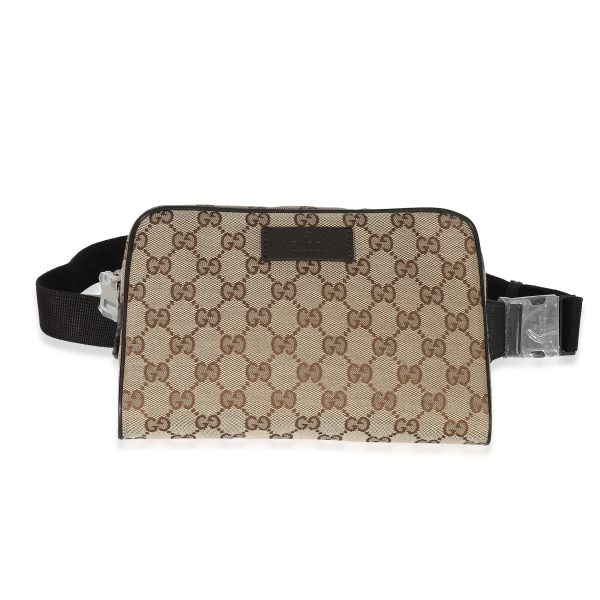 133995 fv Gucci Beige Signature GG Canvas Belt Bag