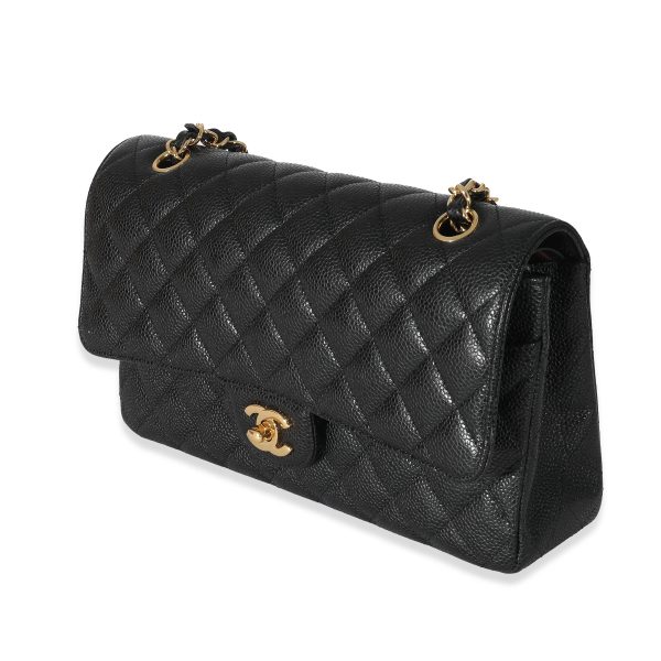 134003 sv 5bdac968 e720 47a4 880c e20d366c2edc Chanel Black Caviar Medium Classic Double Flap Bag