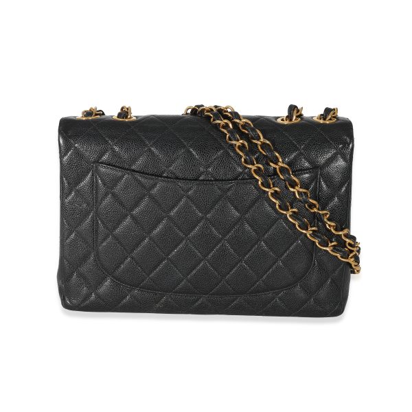 134006 pv 454712a1 78d5 4207 b42b 91f8bbd78a9f Chanel Vintage Black Quilted Caviar Jumbo Single Flap Bag