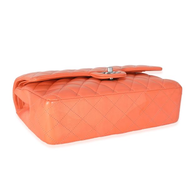 134010 clasp ed2edebb 8320 4dda a35c cbf858e92ed8 Chanel Orange Quilted Lambskin Medium Classic Double Flap Bag