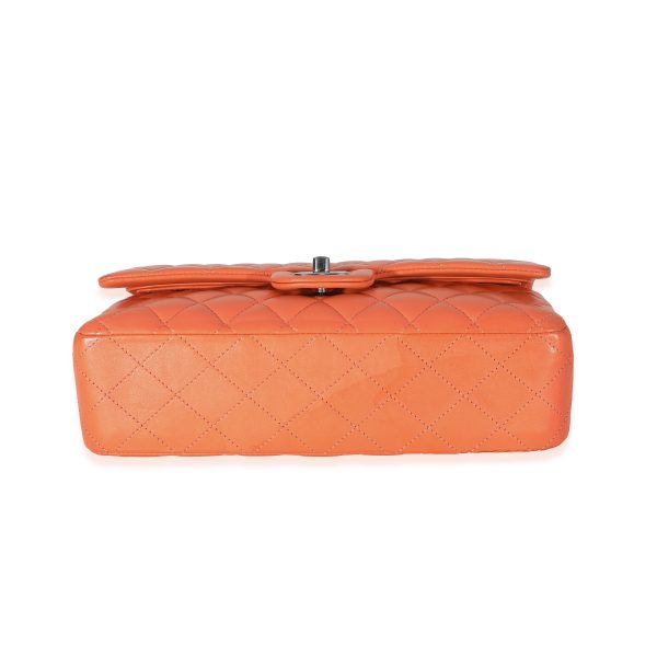 134010 stamp 3e03f48f 089f 466a 839e ea60c1cde8c3 Chanel Orange Quilted Lambskin Medium Classic Double Flap Bag