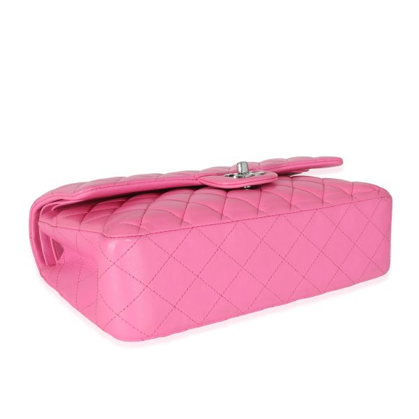 134011 clasp 612cc4a6 11b2 4d30 8454 7b8bfb1f410b Chanel Pink Quilted Lambskin Medium Classic Double Flap Bag