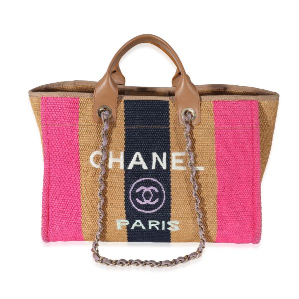 134014 fv 7fd90703 65b8 4b58 b90d 92b99335bd05 Chanel Multicolor Striped Canvas Large Deauville Tote