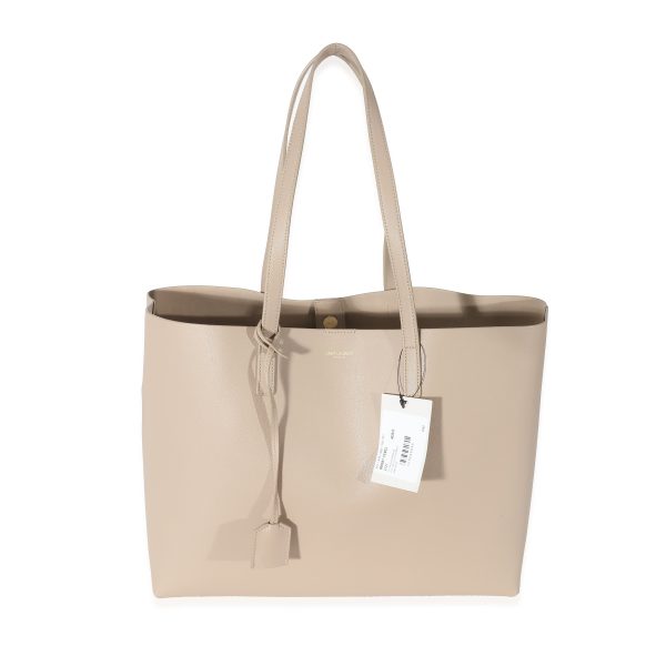 134032 sv 14080201 a42b 47c4 b7ed f03a513c6932 Saint Laurent Dark Beige Supple Leather East West Shopping Tote