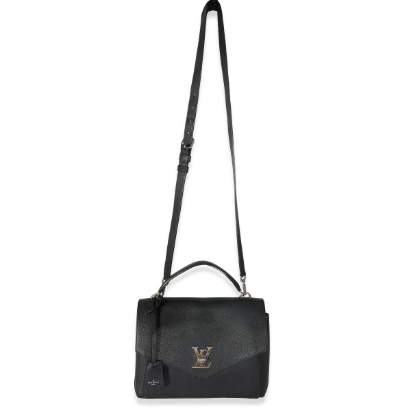 134082 box Louis Vuitton Black Calfskin MyLockMe Satchel