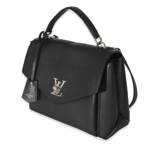 134082 sv Louis Vuitton Black Calfskin MyLockMe Satchel