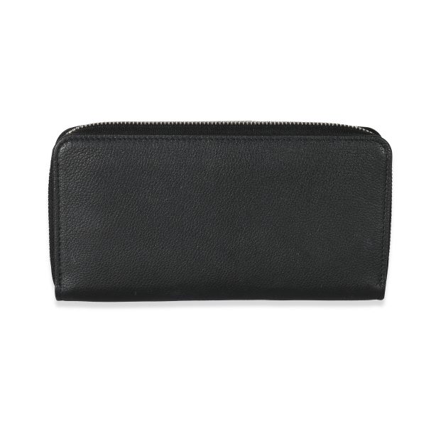 134083 pv Louis Vuitton Black Supple Calf Leather Lockme Zippy Wallet