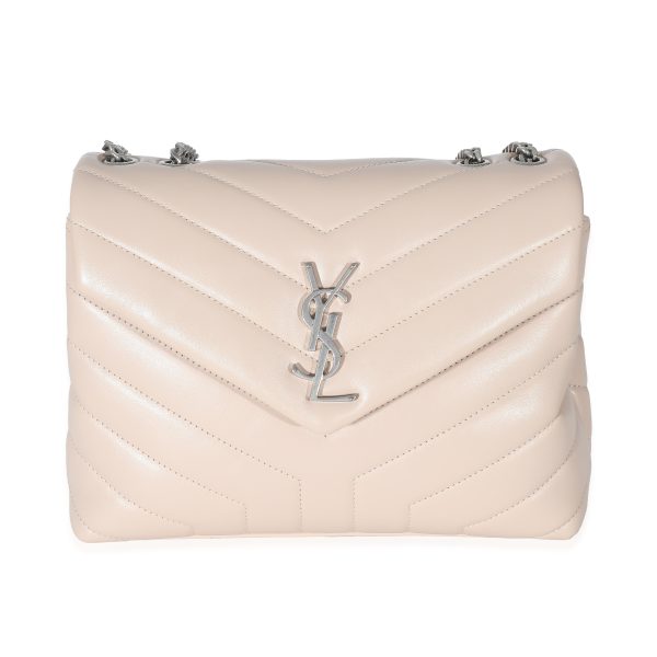 134134 fv Saint Laurent Pale Pink Quilted Calfskin Y Quilted Monogram Small Loulou