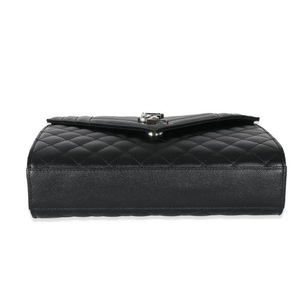 134139 pv Saint Laurent Black Mix Matelassé Grain De Poudre Medium Envelope Bag