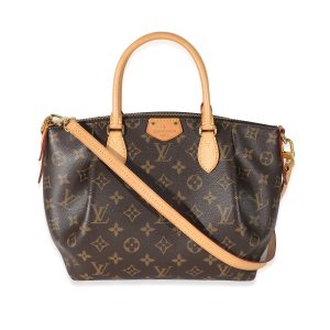 134167 fv Louis Vuitton Flower Zipped Tote MM Monogram Canvas 2way Shoulder Bag Handbag Brown Black