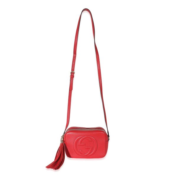 134172 clasp Gucci Tabasco Red Pebbled Calfskin Small Soho Disco Bag