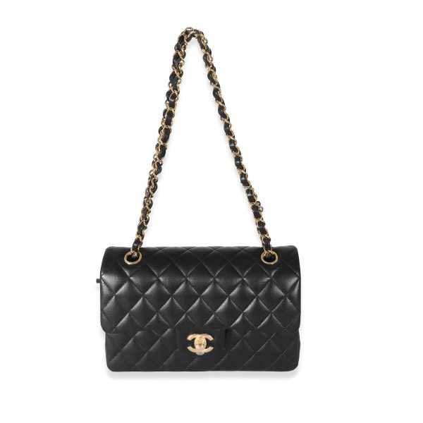 134175 clasp Chanel Black Quilted Lambskin Small Classic Double Flap Bag