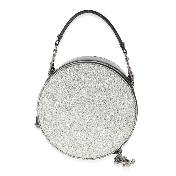 134193 fv Chanel Black Patent Glitter PVC On The Moon Evening Bag