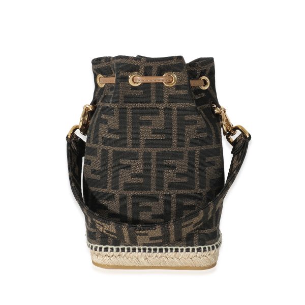 134204 bv Fendi Brown FF Jacquard Fabric Mon Tresor Bucket Bag