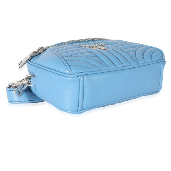 134209 box Prada Blue Soft Calf Impunture Diagramme Camera Belt Bag