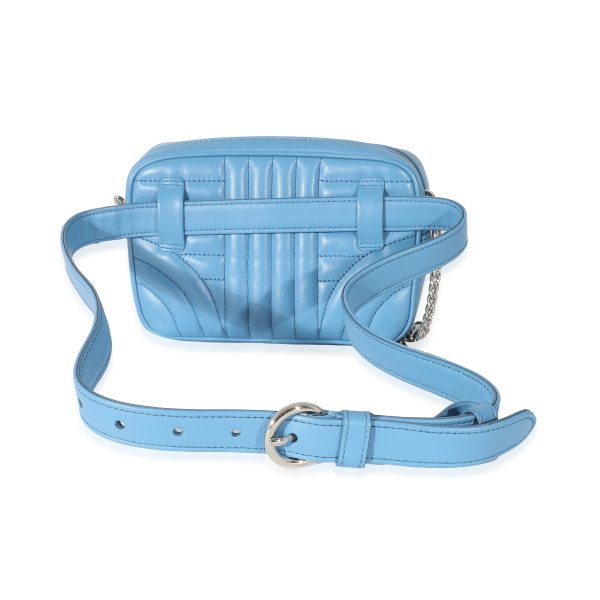 134209 bv Prada Blue Soft Calf Impunture Diagramme Camera Belt Bag